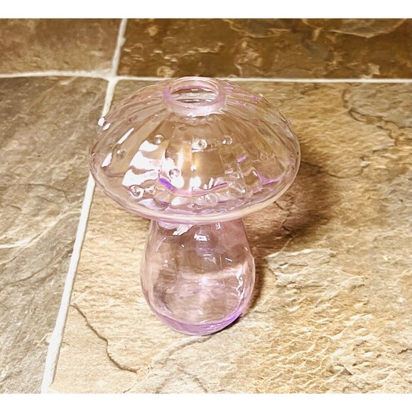 Glass Mushroom Vase Planter 5.25" - Target Bullseye Spring 2024 - Purple - New - Picture 3 of 3